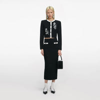 Self-Portrait Knit Floral Jacket & Skirt Ensemble