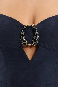 Rebecca Vallance Serenity midi Navy Dress