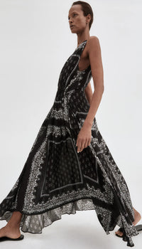 Robe Maxi à Cordon Smythe Noir et Blanc
