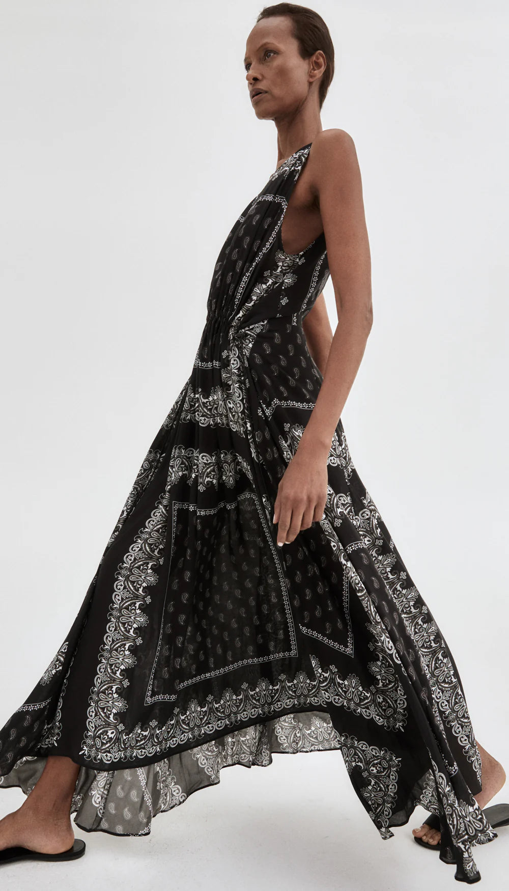 Robe Maxi à Cordon Smythe Noir et Blanc