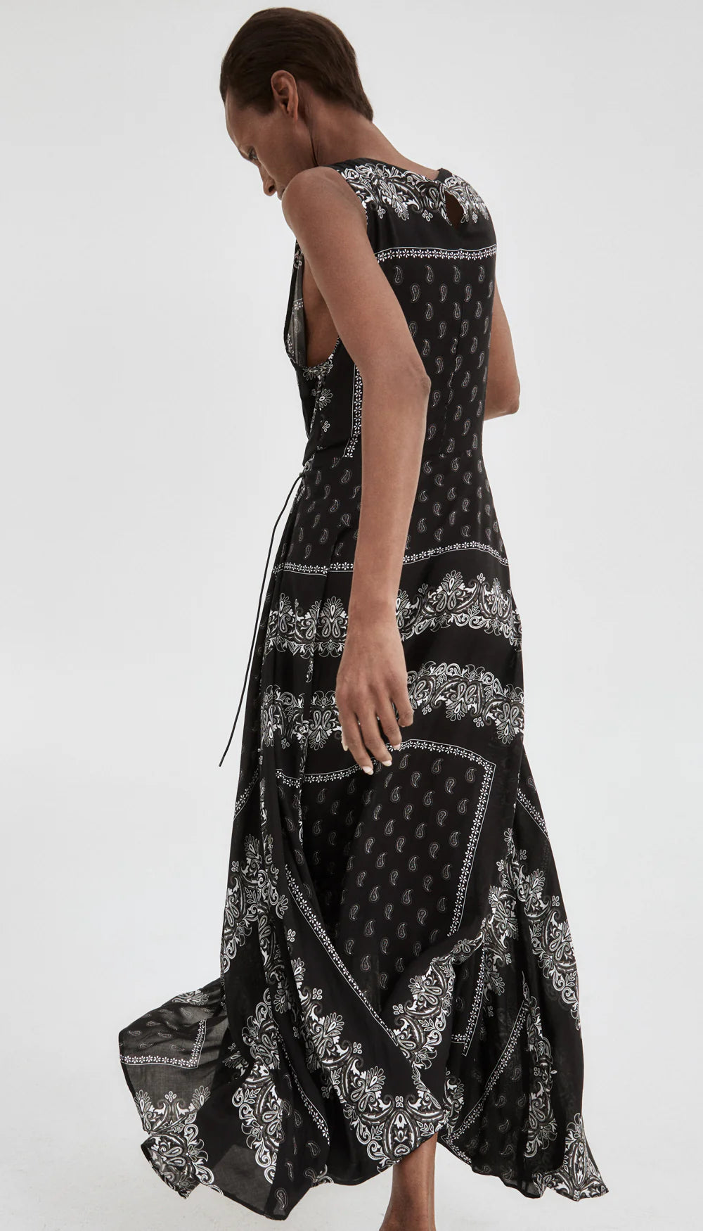 Robe Maxi à Cordon Smythe Noir et Blanc