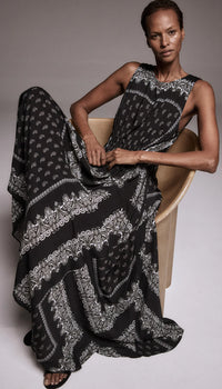 Robe Maxi à Cordon Smythe Noir et Blanc