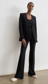 Pantalon évasé à plis Smythe Navy