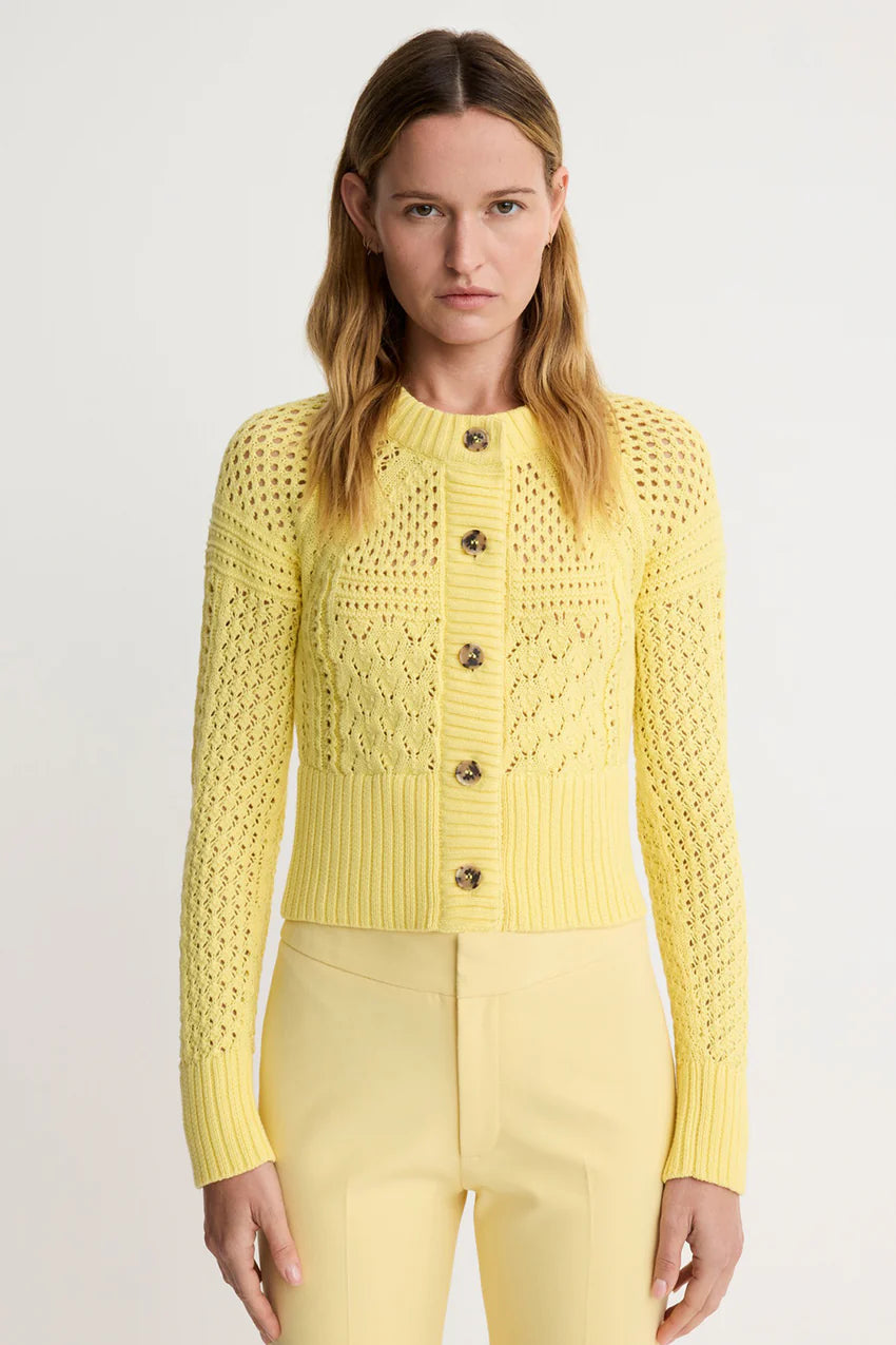 Smythe Crochet Cardigan Yellow