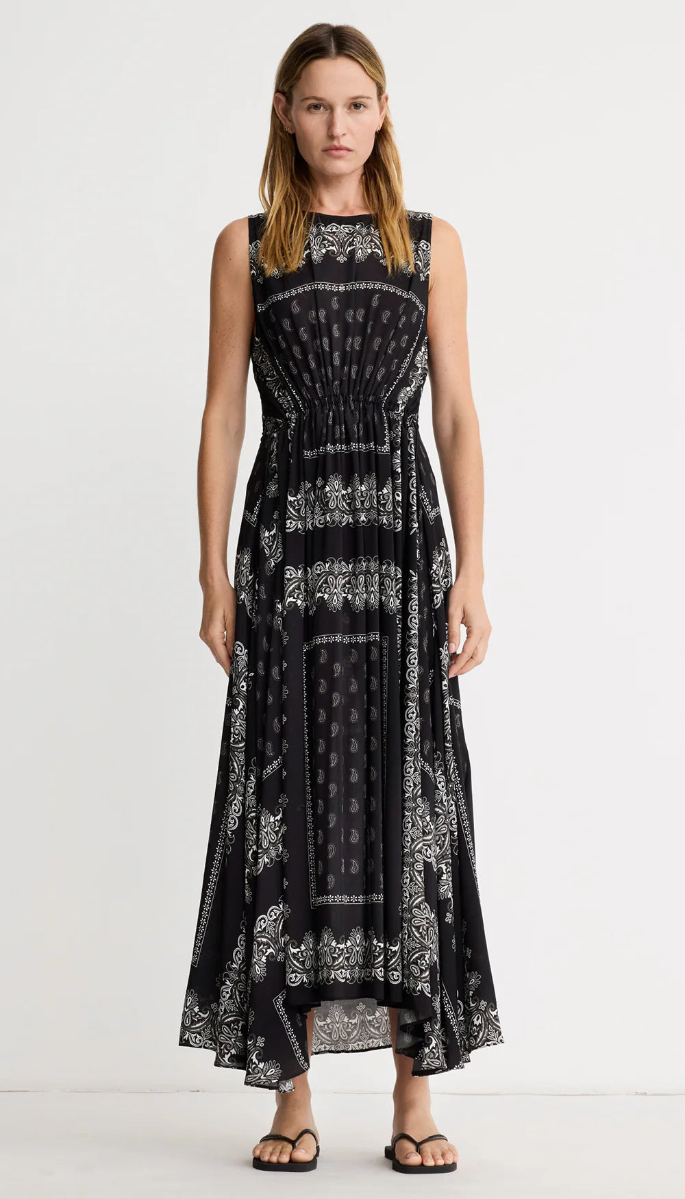 Robe Maxi à Cordon Smythe Noir et Blanc