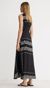Robe Maxi à Cordon Smythe Noir et Blanc