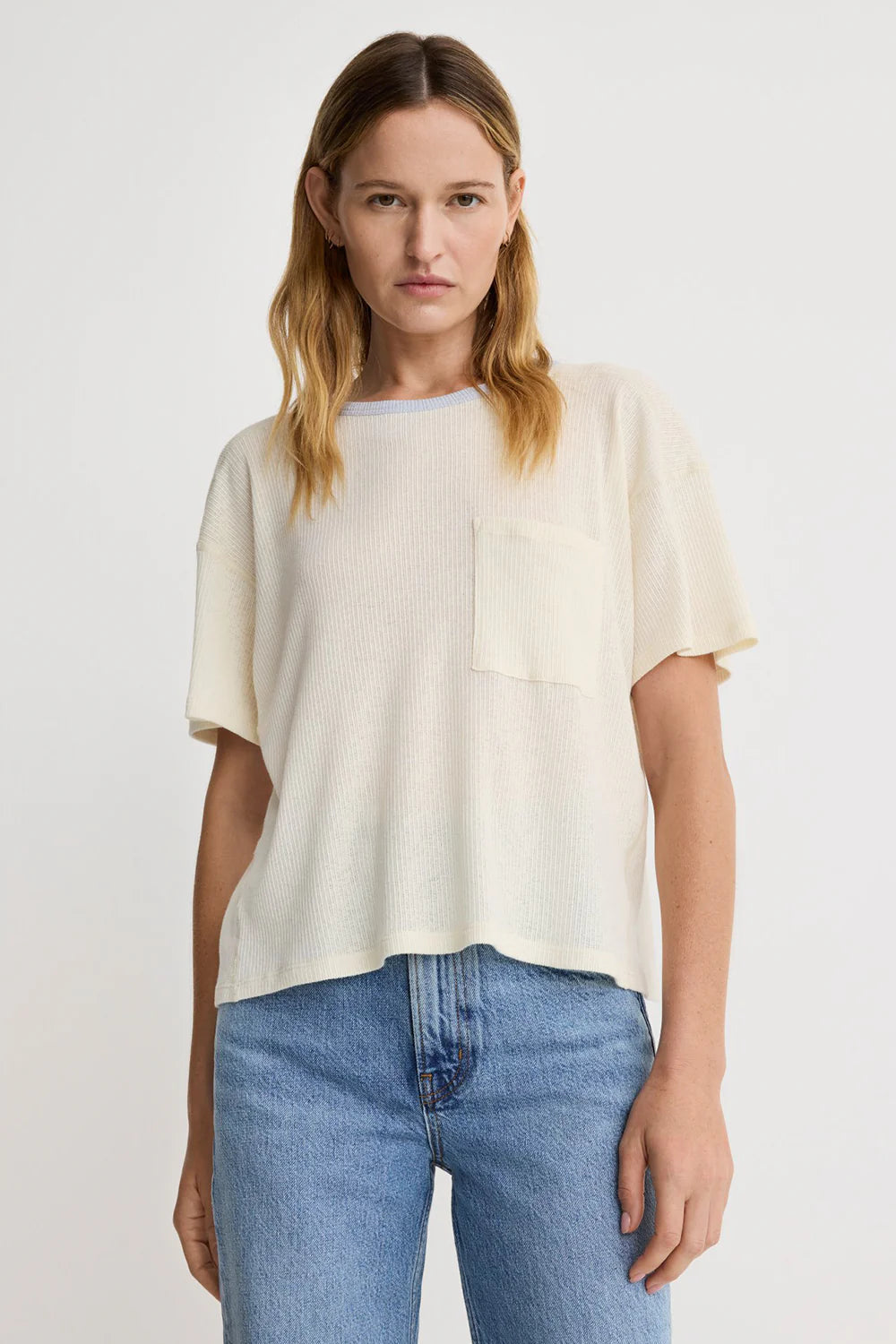 Smythe Colorblock Pocket Tee Cream