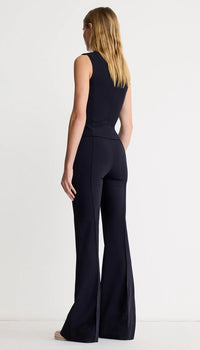 Pantalon évasé à plis Smythe Navy