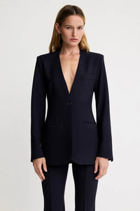Smythe Collarless Blazer Navy
