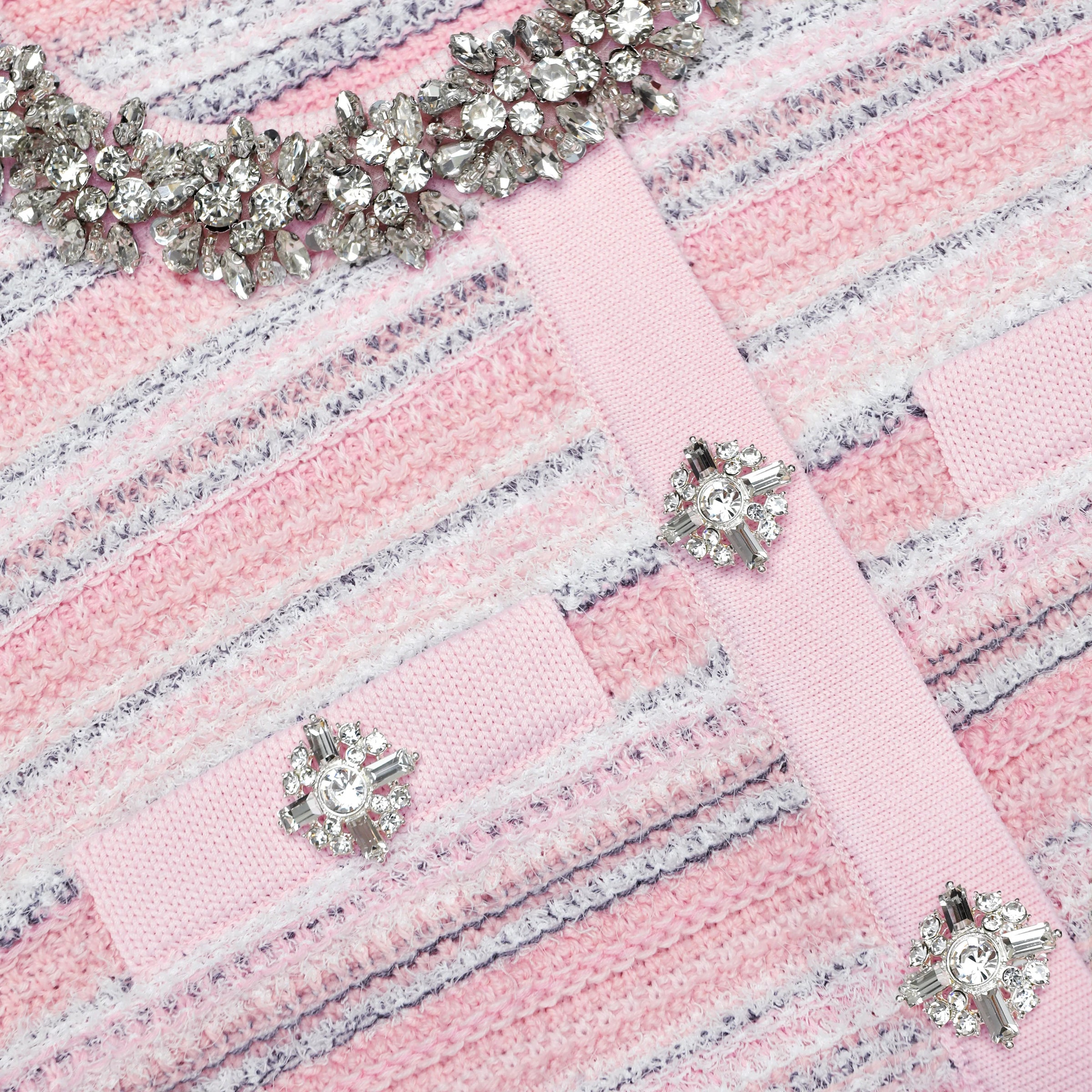 Self-Portrait Pink Textured Cardigan