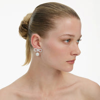 Self-Portrait Pearl Bow Earrings Pearl