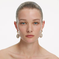 Boucles d’oreilles créoles or avec cristaux Self-Portrait or