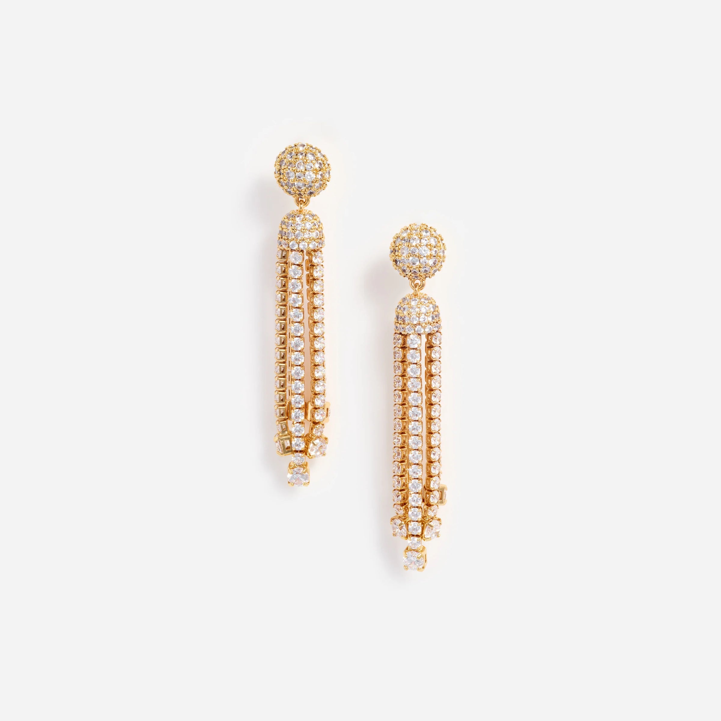 Self-Portrait Gold Crystal Cluster Tiered Earrings Gold