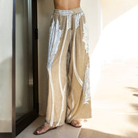 Aggél - Metallic Plisse Wide Leg Pants