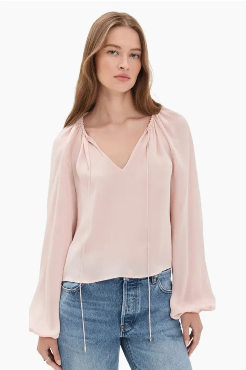 Frame The Silk Balloon Blouse - Taffy