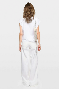 People of Leisure Cloe Cotton Tank Top With Rhinestones - White