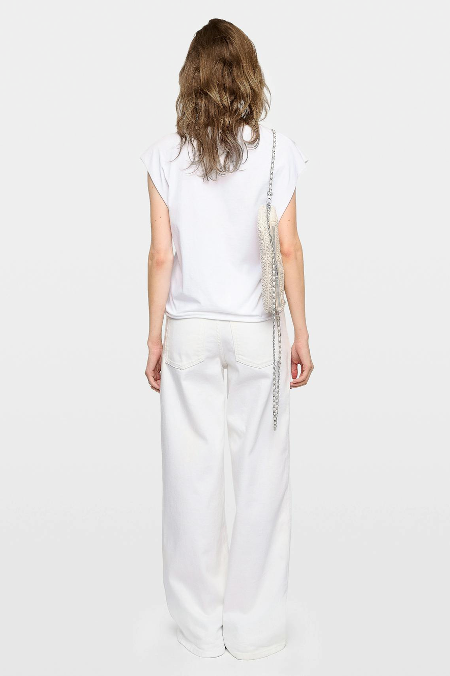 People of Leisure Cloe Cotton Tank Top With Rhinestones - White