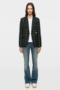 Zadig & Voltaire Vavy Tailleur Tartan Jacket - Encre