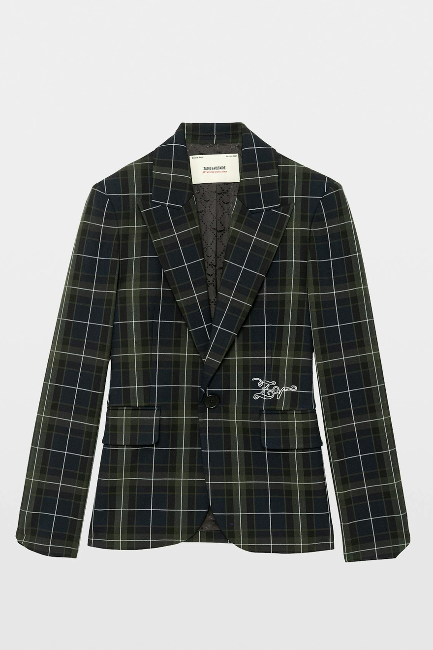 Zadig & Voltaire Vavy Tailleur Tartan Jacket - Encre