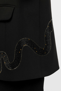 Zadig & Voltaire Vanille Strass Snake Jacket - Black