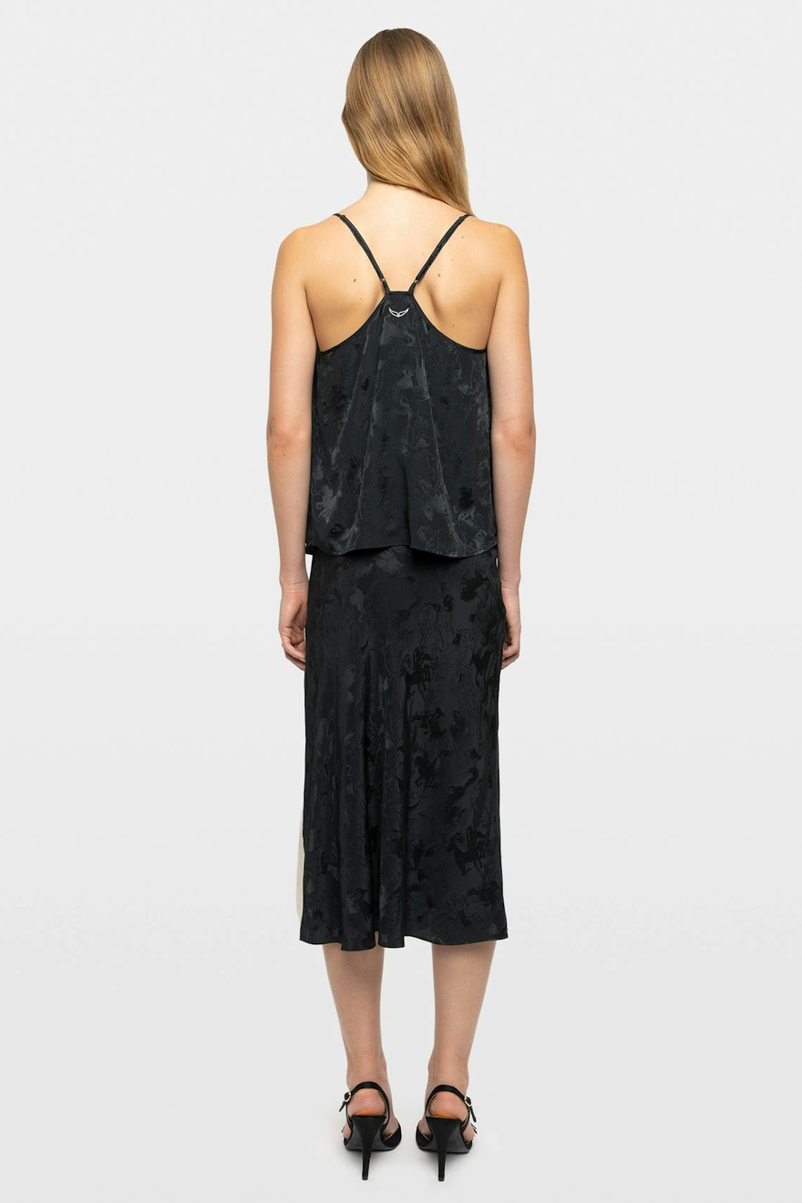Zadig & Voltaire Jayla Jacquard Silk Skirt With Horse Print - Gloom