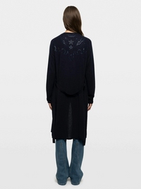 Zadig & Voltaire Daffyz Long Cashmere Cardigan With Rhinestones - Encre