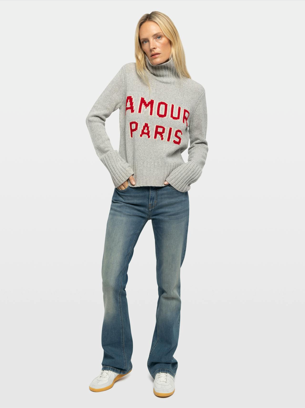 Zadig & Voltaire Nalma We Amour Paris Sweater Gris Chine Clai