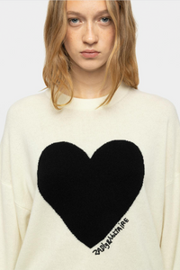 Zadig & Voltaire Soulo Heart Sweater Ecru