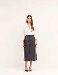 L'Agence Robyn Aline Midi Skirt Black