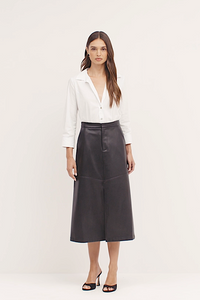 L'Agence Robyn Aline Midi Skirt Black