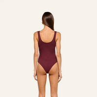 L'Agence Nica Scoop-Neck Tank Bodysuit Deep Sangria
