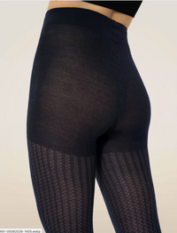 Wolford Merino Net Effect Tights Deep Night