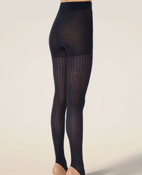 Wolford Merino Net Effect Tights Deep Night