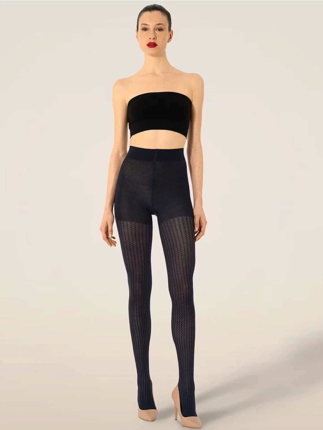 Wolford Merino Net Effect Tights Deep Night