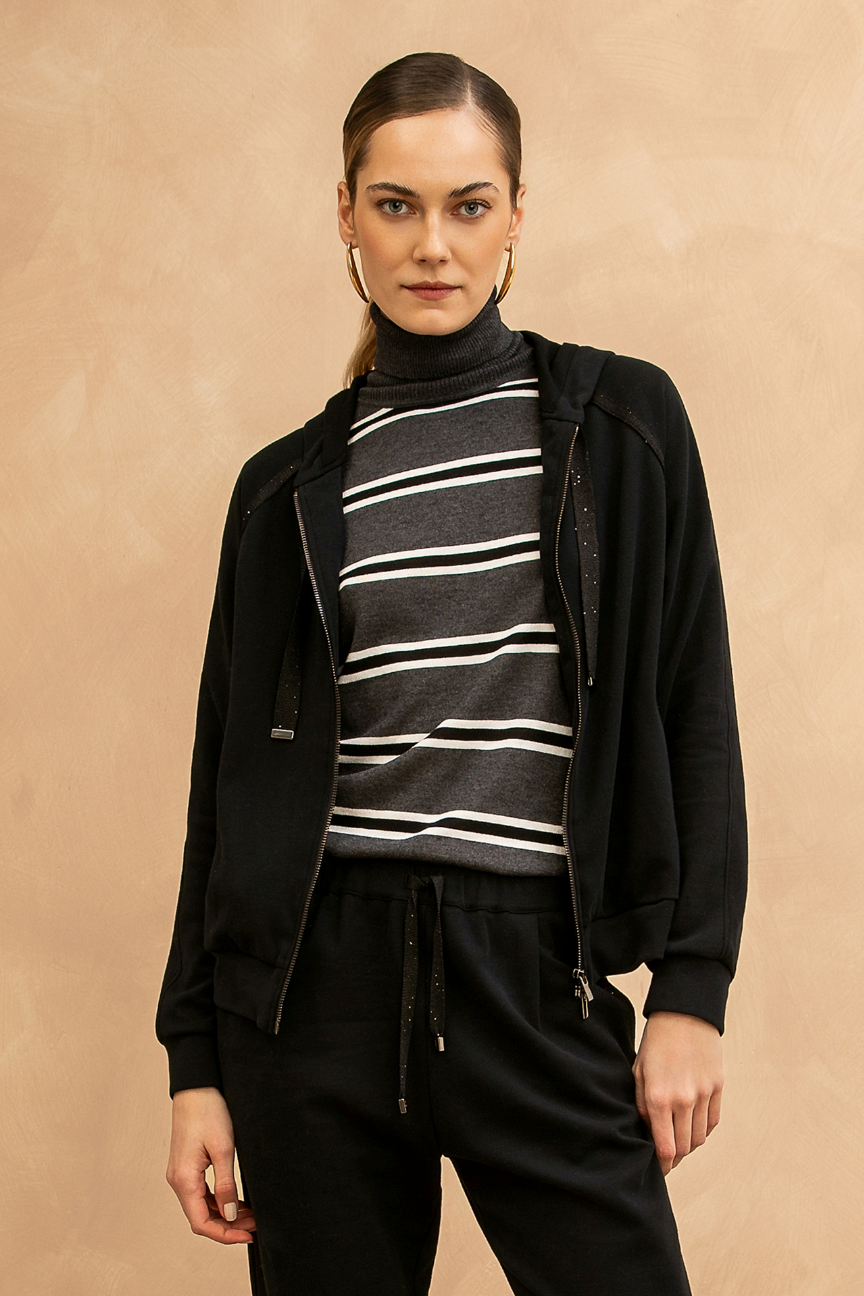 Purotatto Turtleneck Sweater Anthracite-Black-White