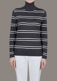 Purotatto Turtleneck Sweater Anthracite-Black-White