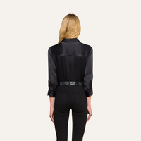 L'Agence Dani 3/4 Sleeve Blouse Black