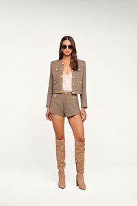 L'Agence Kahlia Collarless Jacket Mota/Light Gold