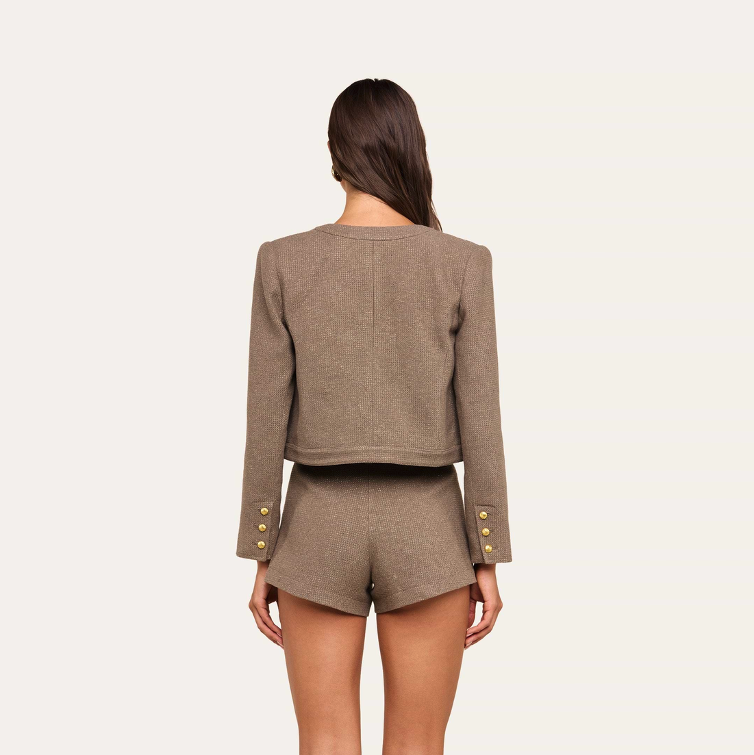 L'Agence Kahlia Collarless Jacket Mota/Light Gold