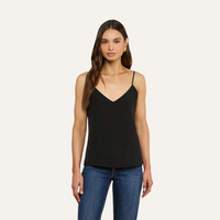 L'Agence Jane Spaghetti Strap Top Black