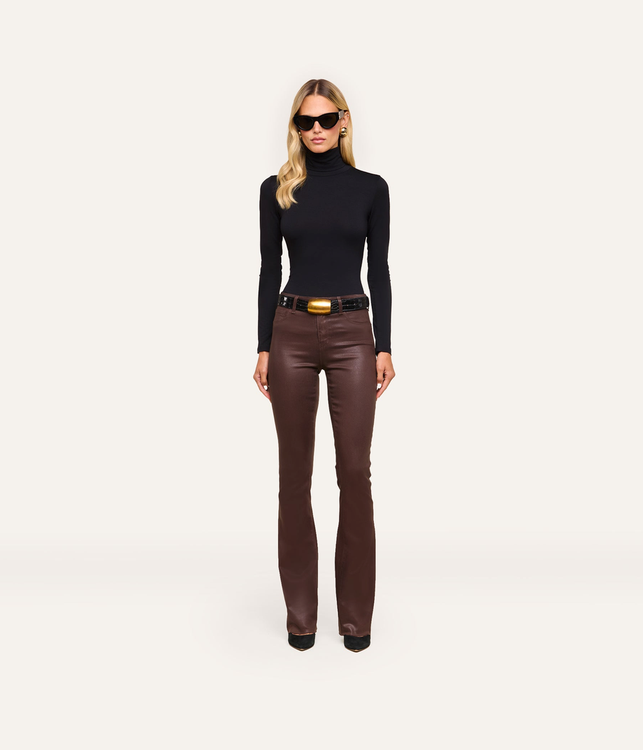L'Agence 5558MJT-BLAC pull Lani à col roulé et manches longues Black