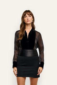 L’Agence 40944ORT-BLAC Body en velours Marisol noir