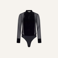 L’Agence 40944ORT-BLAC Body en velours Marisol noir