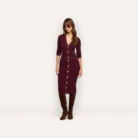 L’Agence 80003NXC2-DEPG Cardigan court pointelle Irvin porto foncé/or