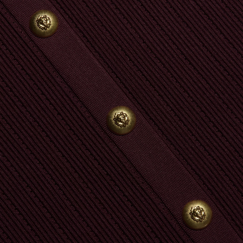 L’Agence 80004NXC2-DEPG Jupe en maille pointelle Melania porto foncé/or