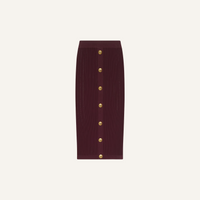 L’Agence 80004NXC2-DEPG Jupe en maille pointelle Melania porto foncé/or