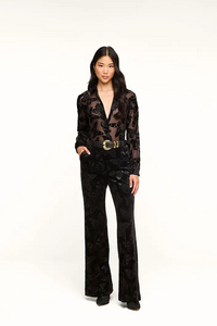 L’Agence 2994KER-BLBU Pantalon bootcut Frances noir papillon