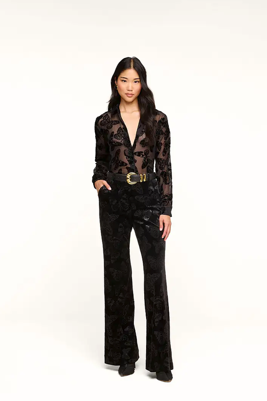 L’Agence 2994KER-BLBU Pantalon bootcut Frances noir papillon