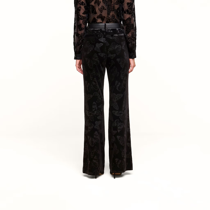 L’Agence 2994KER-BLBU Pantalon bootcut Frances noir papillon