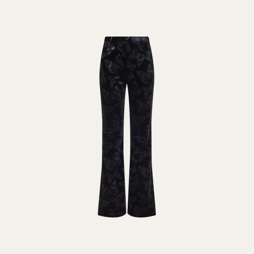 L’Agence 2994KER-BLBU Pantalon bootcut Frances noir papillon